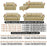 Luxury Fabric Elastic Sofa Cover for Double Seat 145-185cm European Style Full Protection - Maple Leaf / White - 2