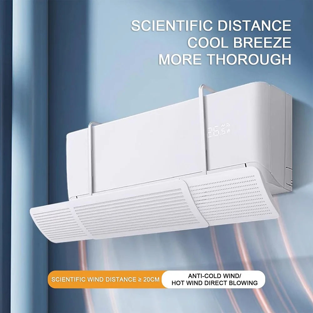 Adjustable Air Conditioner Wind Deflector Shield ABS Honeycomb Universal Wall Mounted AC Vent Cover - 3