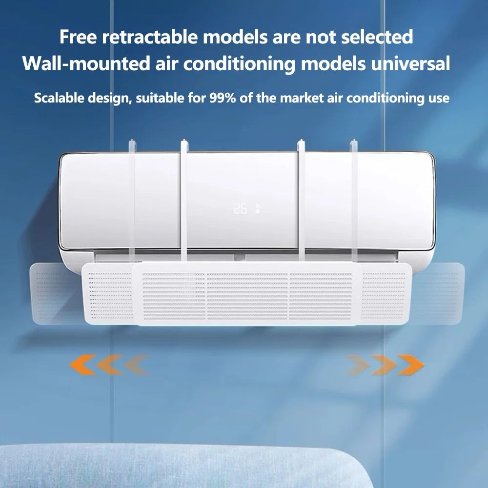 Adjustable Air Conditioner Wind Deflector Shield ABS Honeycomb Universal Wall Mounted AC Vent Cover - 4