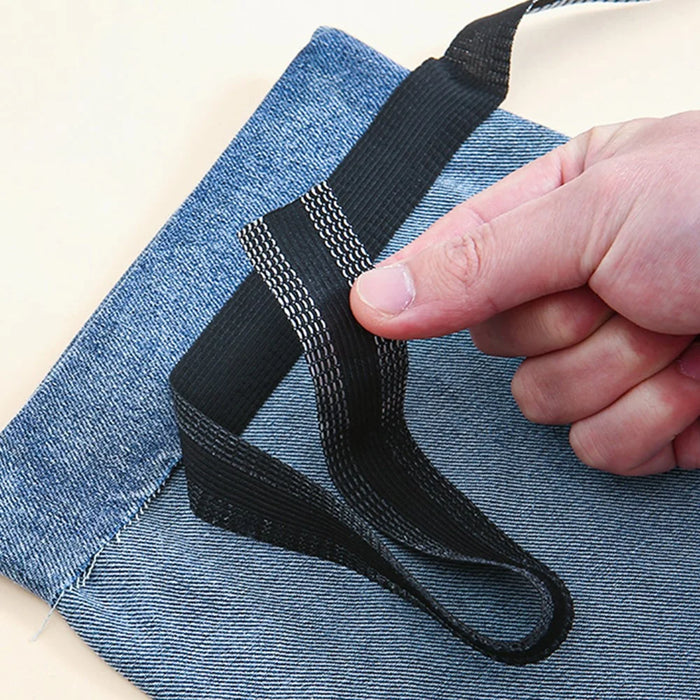 4Pcs 2m Self Adhesive Pants Edge Shorten Stickers Patches for Jeans Trousers Hemming Tape - Black - 4