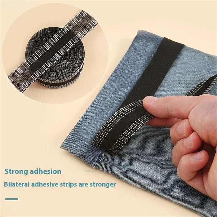 4Pcs 2m Self Adhesive Pants Edge Shorten Stickers Patches for Jeans Trousers Hemming Tape - Black - 6