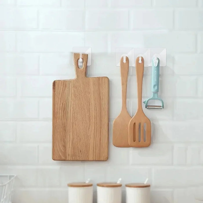 20Pcs Adhesive Wall Door Mount Acrylic Hooks Kitchen Bathroom Towel Key Hanger - 6