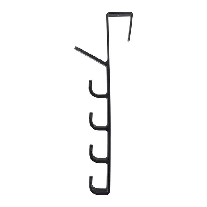 5 Hook Design Door Top Hanger Closet Kitchen Bathroom Door Towel Rack ABS Hanging Hook - Black - 3
