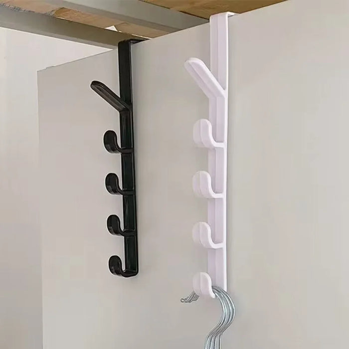 5 Hook Design Door Top Hanger Closet Kitchen Bathroom Door Towel Rack ABS Hanging Hook - Black - 6