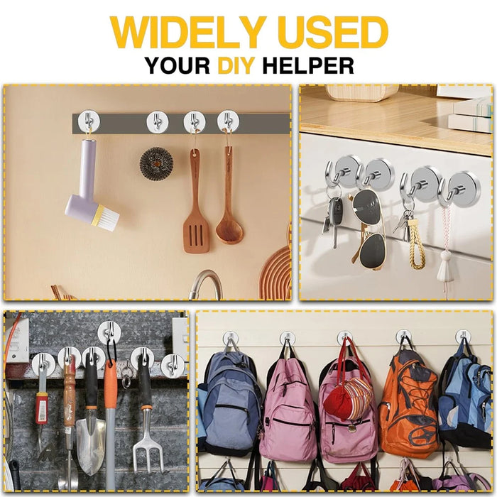 E10 2kg Pull Force Magnetic Steel Hook Kitchen Refrigerator Iron Door Hanging Hook - 6