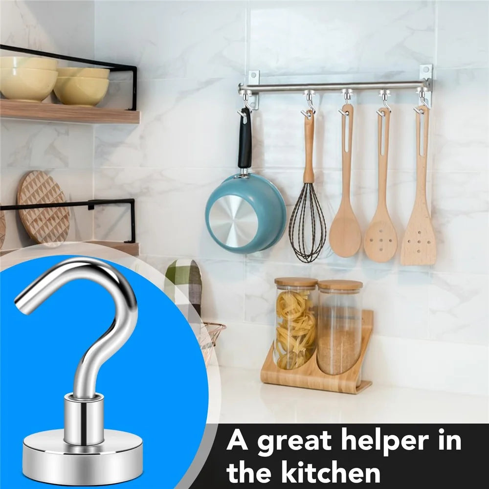 E16 7KG Pull Force Magnetic Steel Hook Kitchen Refrigerator Iron Door Hanging Hook - 3