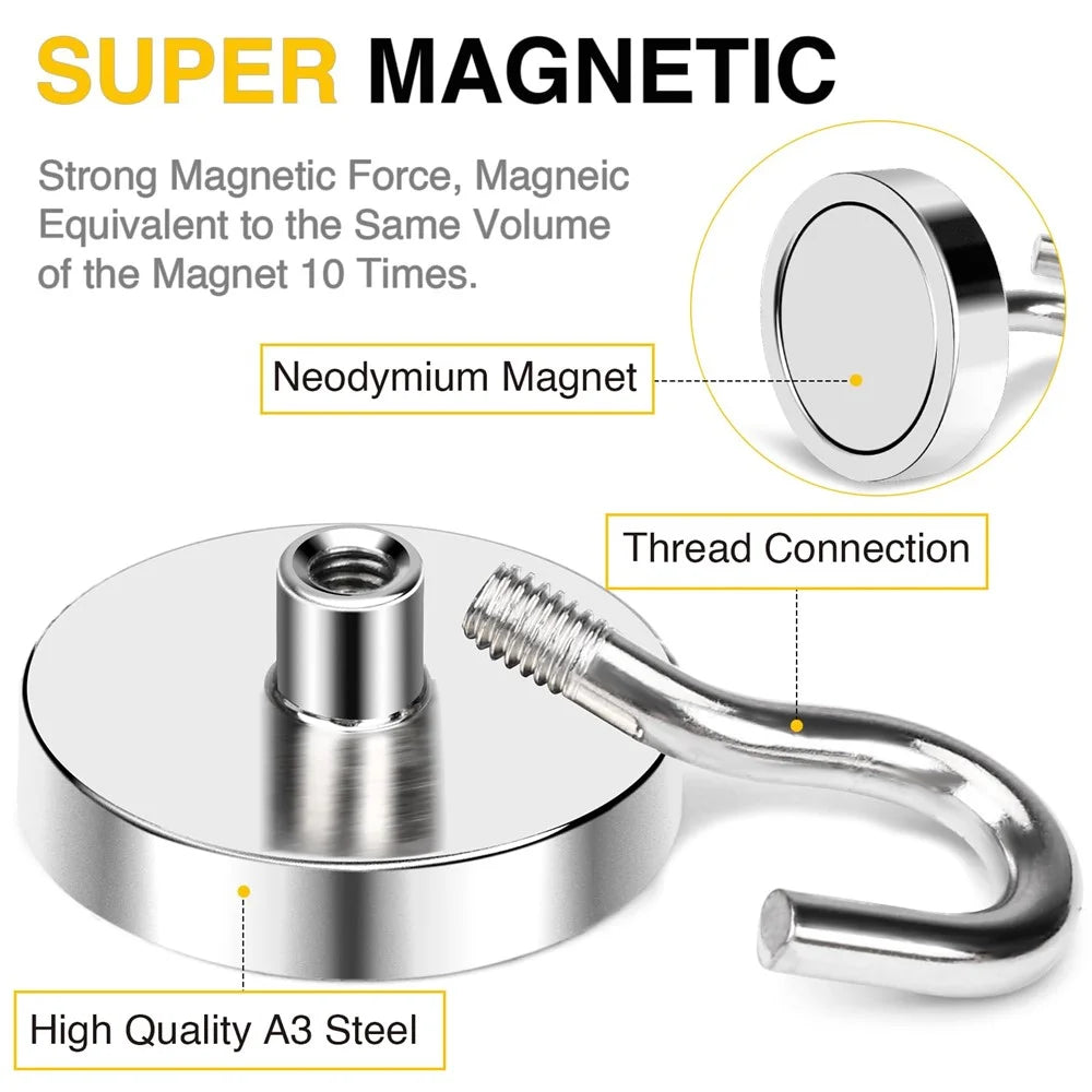 E16 7KG Pull Force Magnetic Steel Hook Kitchen Refrigerator Iron Door Hanging Hook - 4