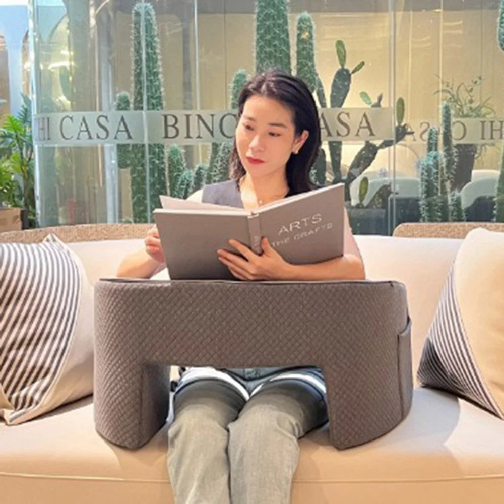 Lap Desk Pillow for Gaming Working Arm Rest Reading Cushion with Removable Cover - 4