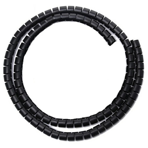 1m Cable Management PE Sleeve Computer Wire Flexible Power Cord Organizer 10mm Diameter - Black - 1