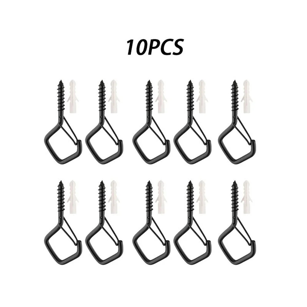 10 PCS Square Snap Safety Hooks Diamond Shaped Hangers Sturdy Anti-Drop Q-Type Hooks - 1