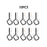 10 PCS Square Snap Safety Hooks Diamond Shaped Hangers Sturdy Anti-Drop Q-Type Hooks - 1
