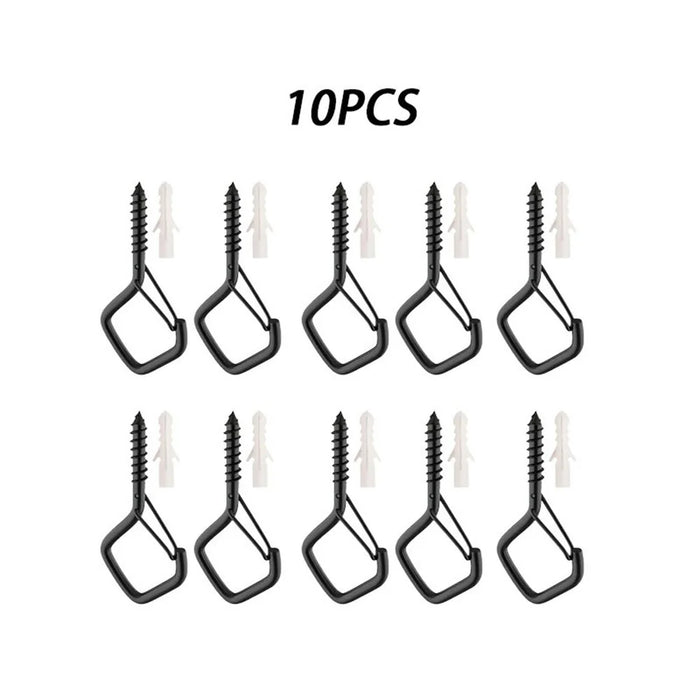 10 PCS Square Snap Safety Hooks Diamond Shaped Hangers Sturdy Anti-Drop Q-Type Hooks - 1