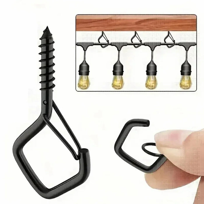 10 PCS Square Snap Safety Hooks Diamond Shaped Hangers Sturdy Anti-Drop Q-Type Hooks - 2