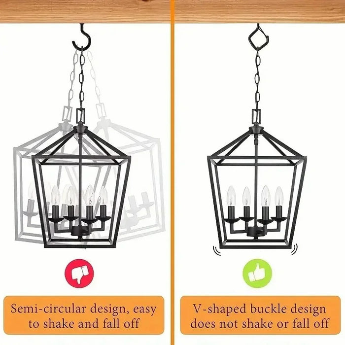 10 PCS Square Snap Safety Hooks Diamond Shaped Hangers Sturdy Anti-Drop Q-Type Hooks - 6