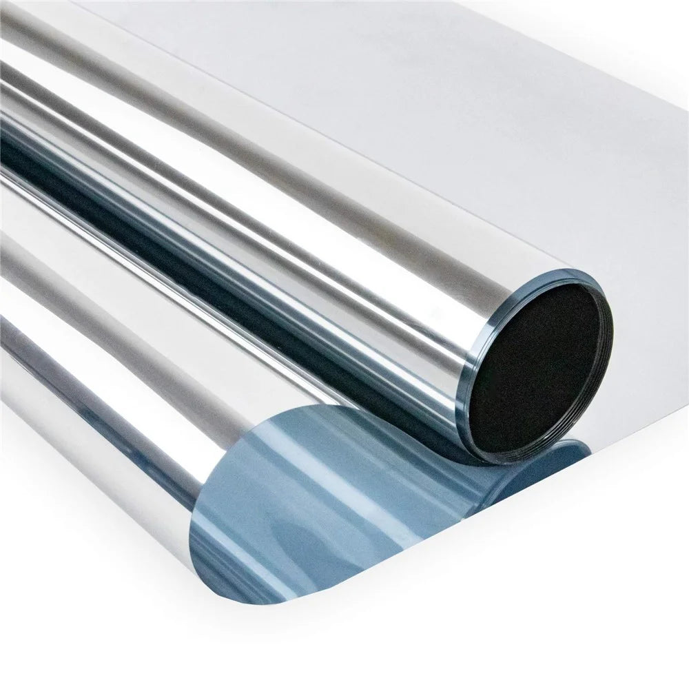 90 x 300cm Window Privacy Film Office Home Balcony One Way UV Blocking Static Cling Glass Film - Silver - 7