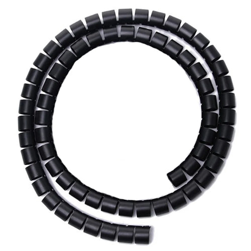 1m Cable Management PE Sleeve Computer Wire Flexible Power Cord Organizer 16mm Diameter - Black - 1