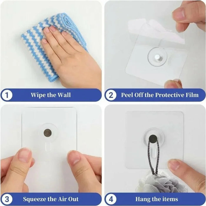 10Pcs Transparent Adhesive Hook No Drilling Traceless Wall Mount Screw for Picture Frames Clocks - 2