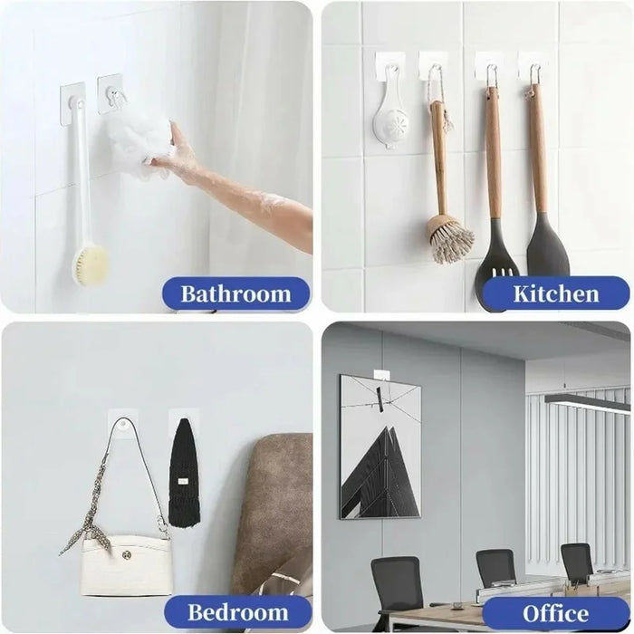 10Pcs Transparent Adhesive Hook No Drilling Traceless Wall Mount Screw for Picture Frames Clocks - 3