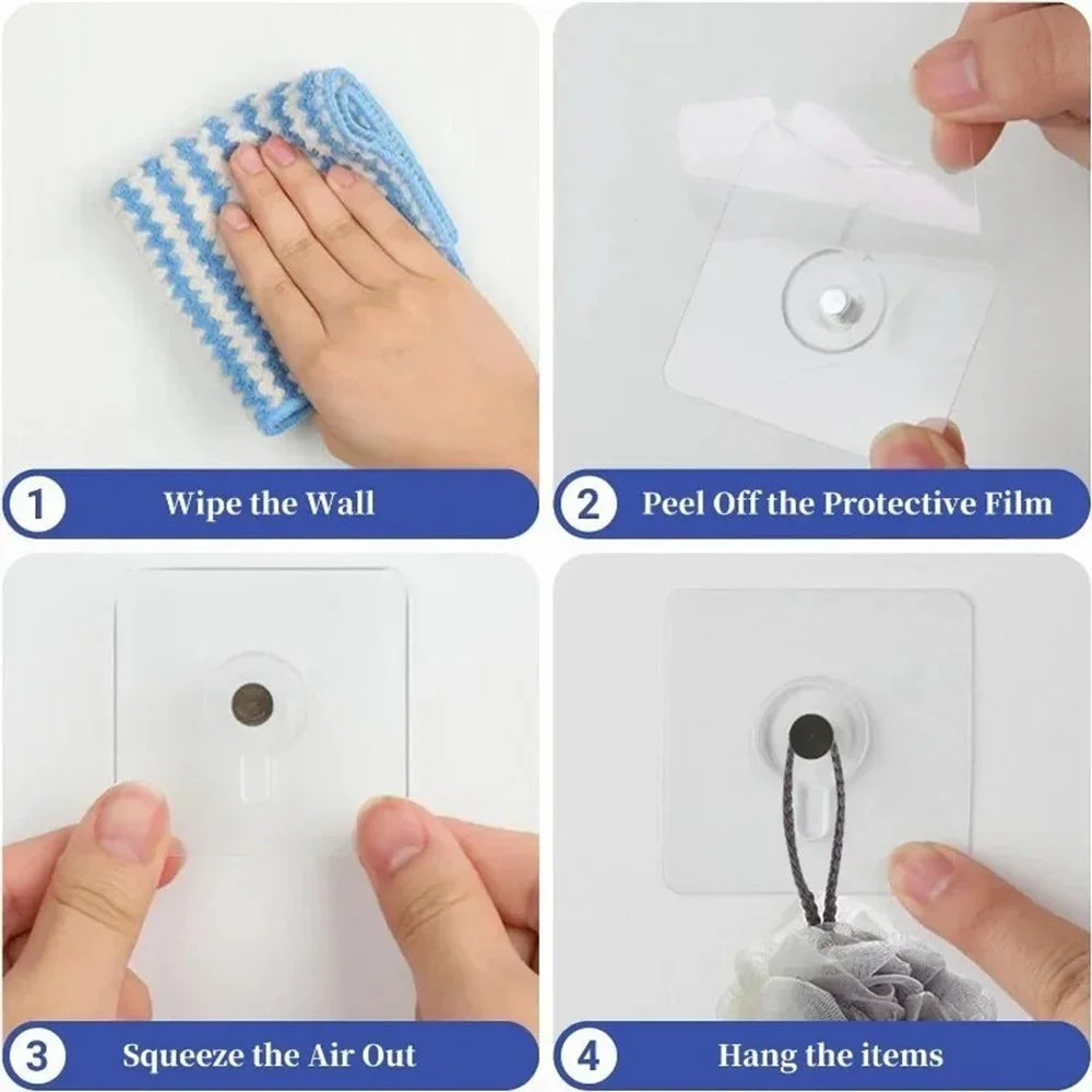 20Pcs Transparent Adhesive Hook No Drilling Traceless Wall Mount Screw for Picture Frames Clocks - 5