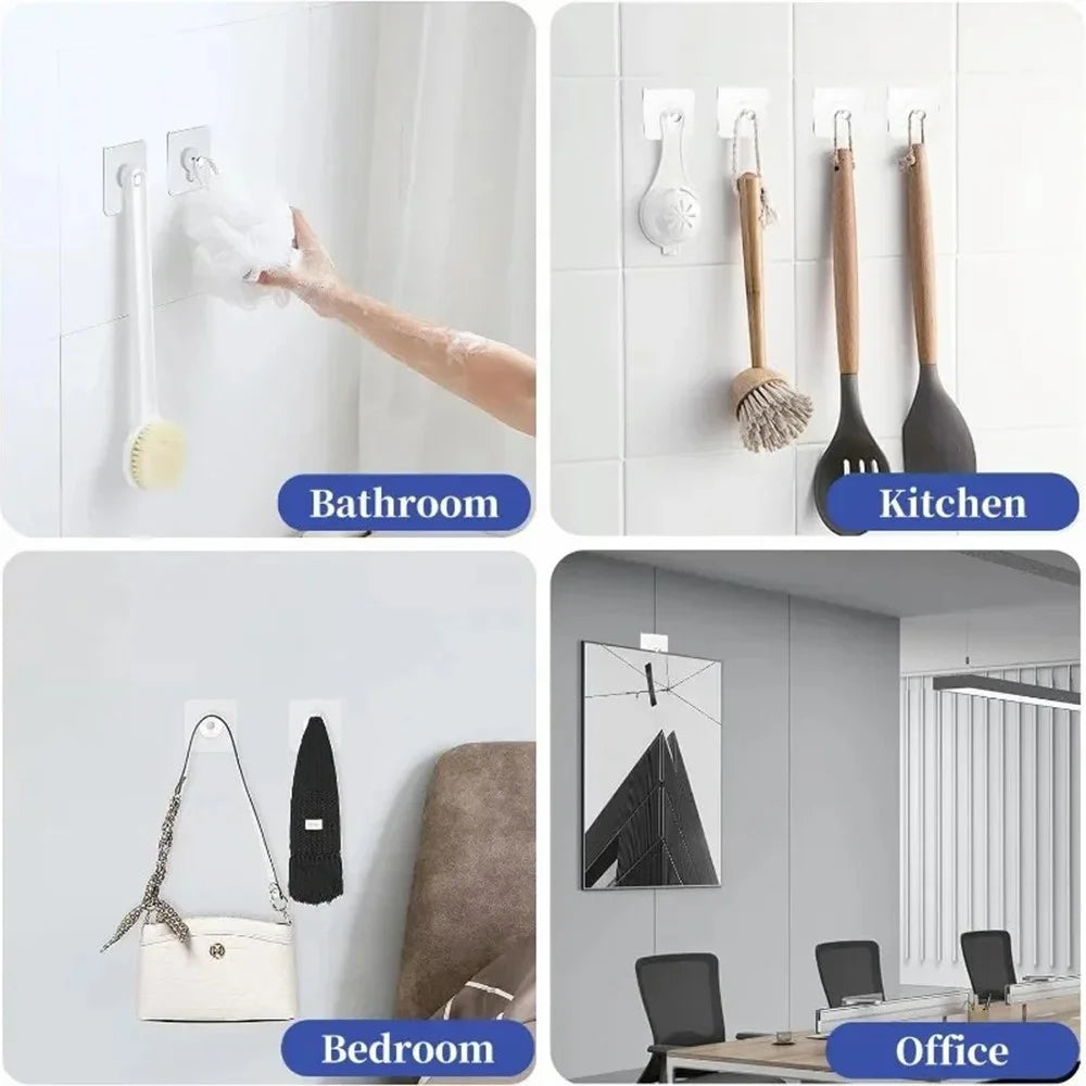 50Pcs Transparent Adhesive Hook No Drilling Traceless Wall Mount Screw for Picture Frames Clocks - 6