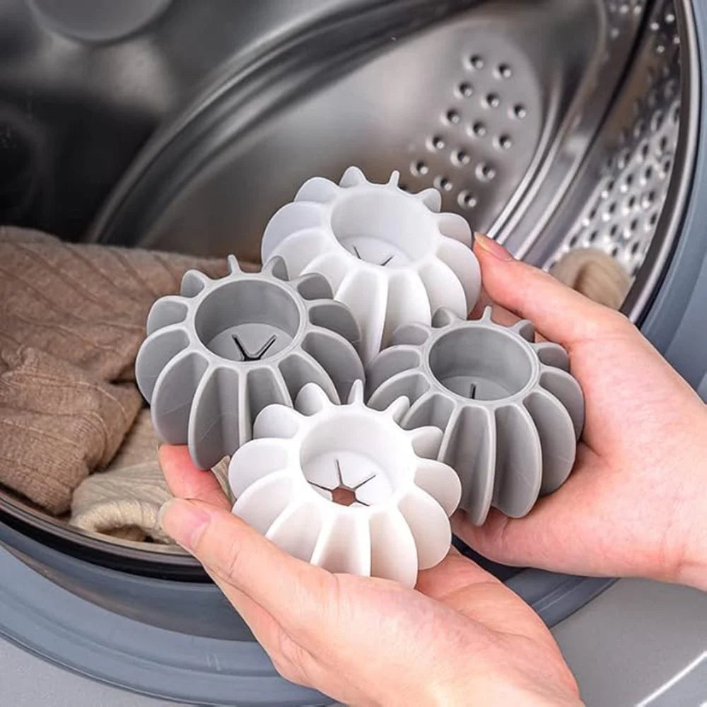 5Pcs Silicone Laundry Washing Ball Anti Tangling  Drum Washing Machine Clothes Cleaning Care Ball - Grey - 4