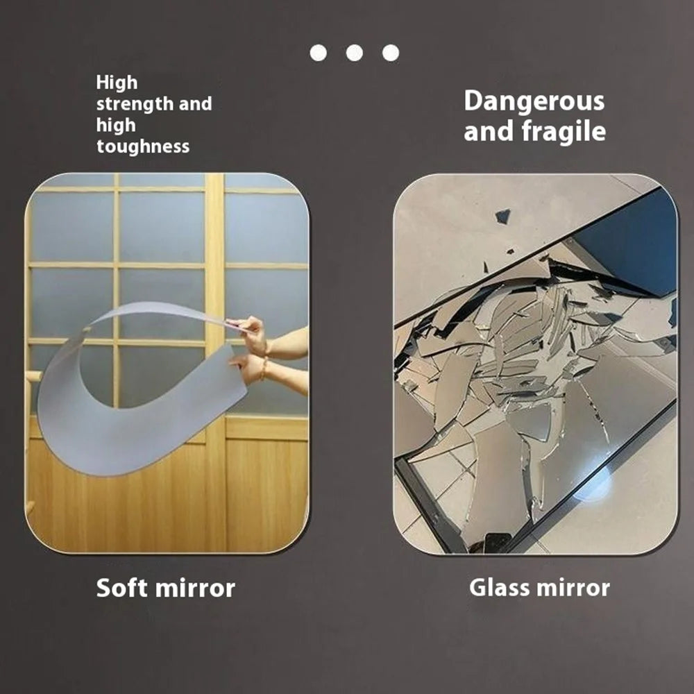 50 x 120cm Rectangular Acrylic Mirror Wall Mounted Self Adhesive Mirror for Bathroom Bedroom - 3