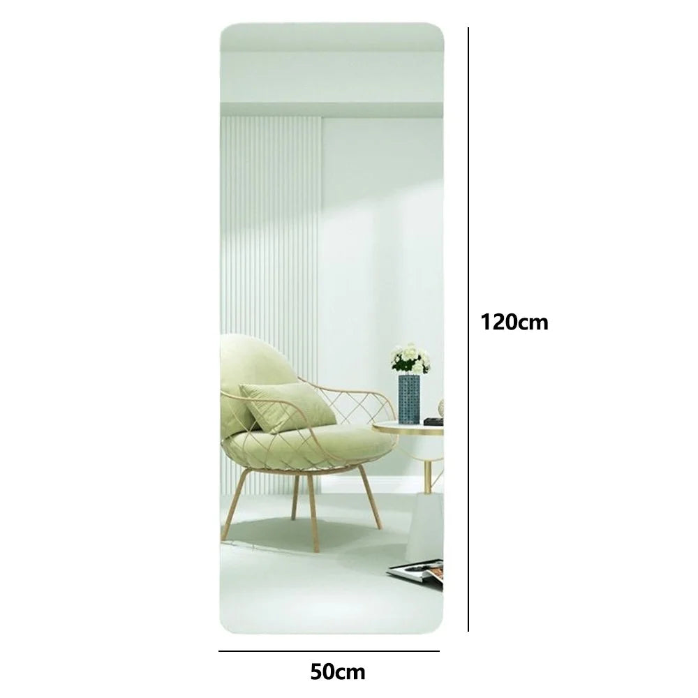 50 x 120cm Rectangular Acrylic Mirror Wall Mounted Self Adhesive Mirror for Bathroom Bedroom - 6