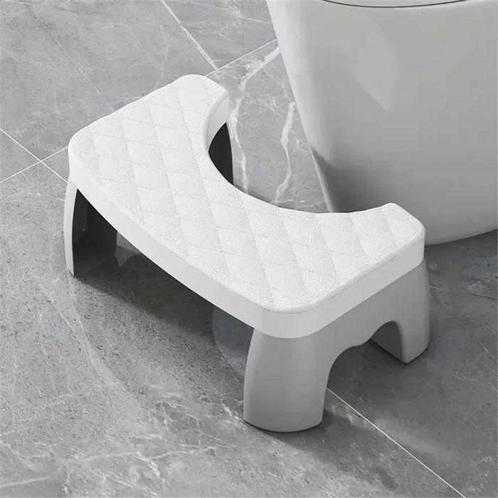 Toilet Stool Thicken Anti-Slip Children Elderly U-Shaped Bathroom PP Foot Rest Stool - White - 1