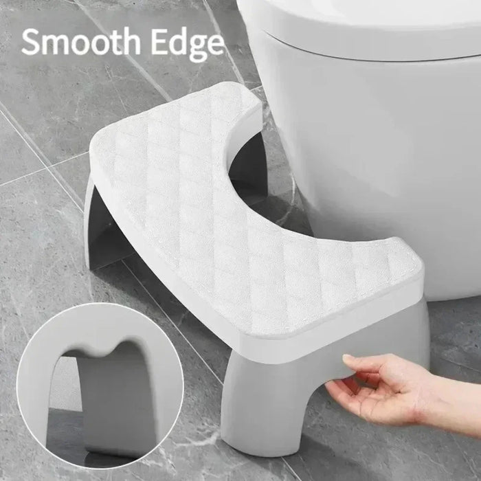 Toilet Stool Thicken Anti-Slip Children Elderly U-Shaped Bathroom PP Foot Rest Stool - White - 2