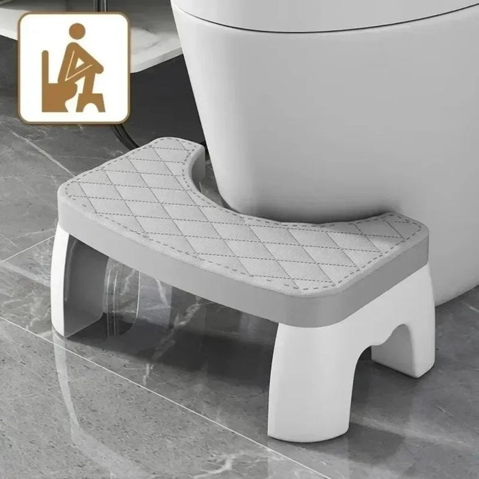 Toilet Stool Thicken Anti-Slip Children Elderly U-Shaped Bathroom PP Foot Rest Stool - White - 4