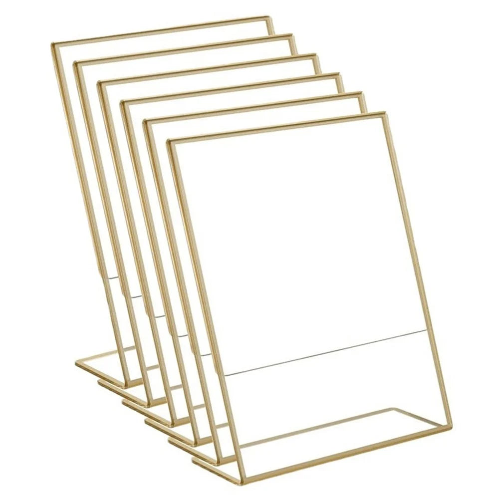 6Pcs 4 x 6 Inch L Shape Acrylic Sign Holder Menu Display Stand for Office Restaurant - 1