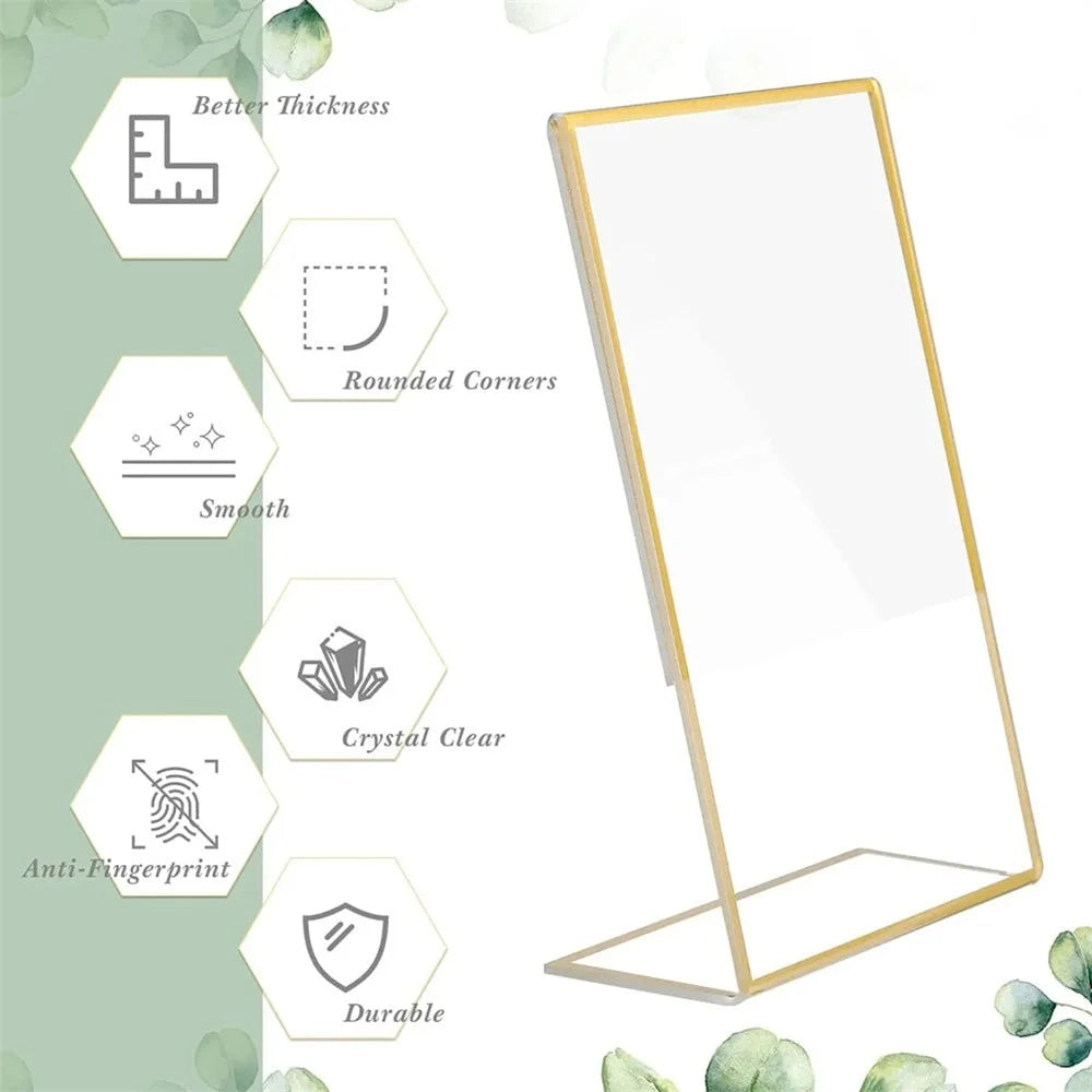 6Pcs 4 x 6 Inch L Shape Acrylic Sign Holder Menu Display Stand for Office Restaurant - 6