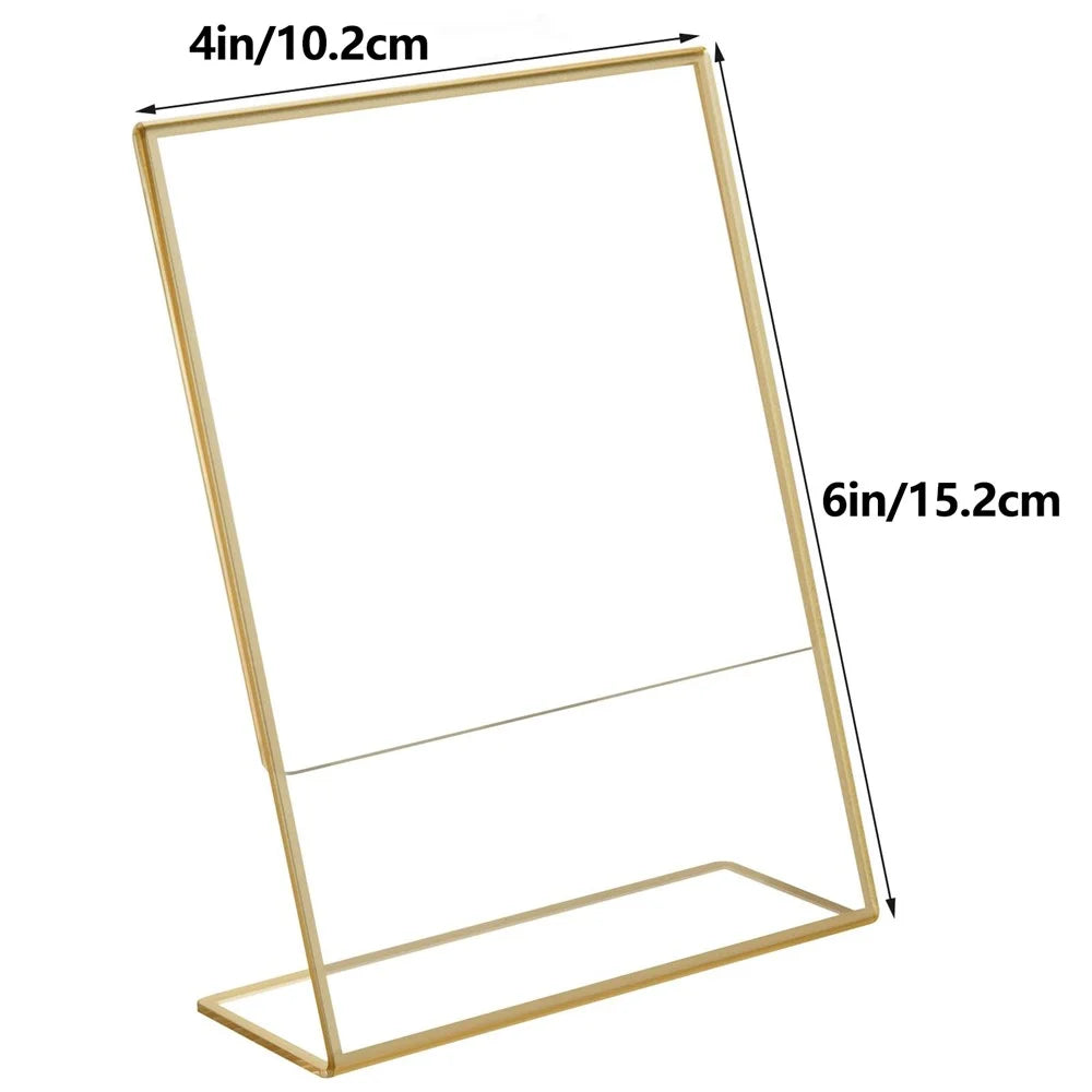 6Pcs 4 x 6 Inch L Shape Acrylic Sign Holder Menu Display Stand for Office Restaurant - 7