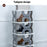 Foldable 5 Tiers Shoe Rack Organizer Home Entryway Bathroom Dorm PP Storage Shelf - Grey - 2