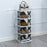 Foldable 5 Tiers Shoe Rack Organizer Home Entryway Bathroom Dorm PP Storage Shelf - Grey - 5
