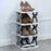 Foldable 4 Tiers Shoe Rack Organizer Home Entryway Bathroom Dorm PP Storage Shelf - Grey - 1
