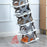 Foldable 4 Tiers Shoe Rack Organizer Home Entryway Bathroom Dorm PP Storage Shelf - Grey - 3