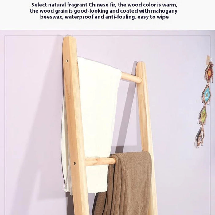 40 x 126cm Creative 6-Tier Wooden Scarf Organizer Clothing Store Scarves Shawls Display Rack - 4