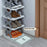 Foldable 6 Tiers Shoe Rack Organizer Home Entryway Bathroom Dorm PP Storage Shelf - Grey - 3
