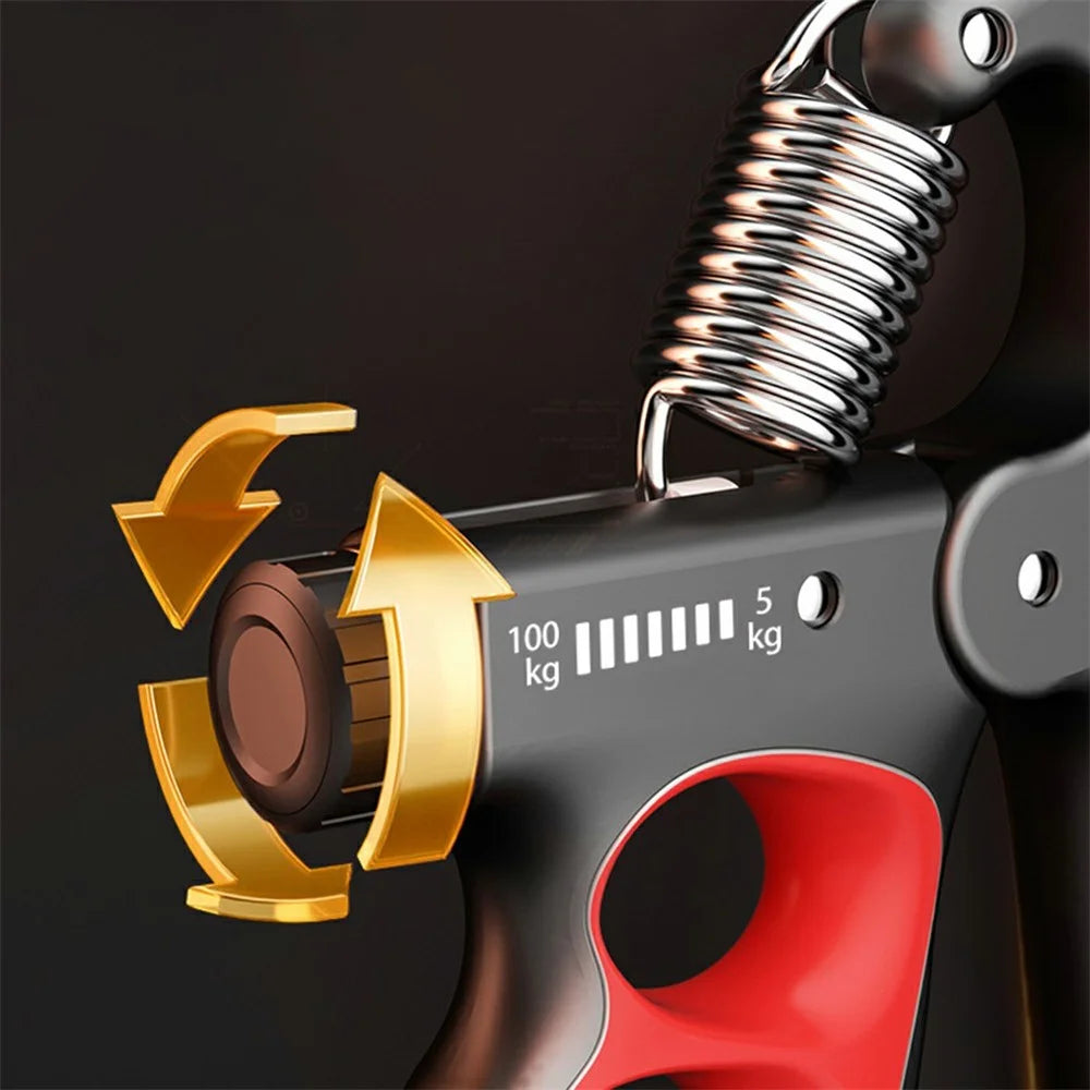 Adjustable Hand Grip Strengthener with Digital Counter Muscle Recovery Fitness Hand Force Training Tool - Red - 6