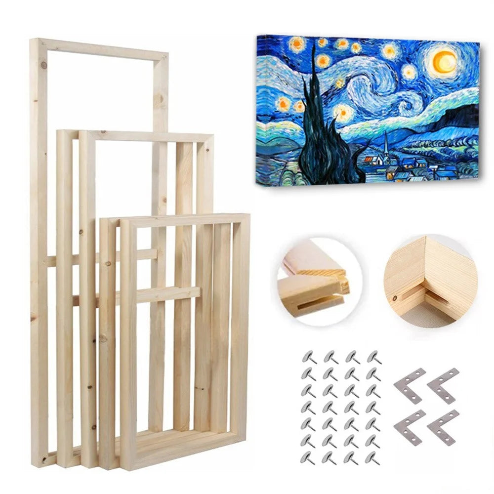 15 x 15cm Solid Pine Wood Canvas Frames for Oil Paintings Poster Prints DIY Picture Inner Frame - 2