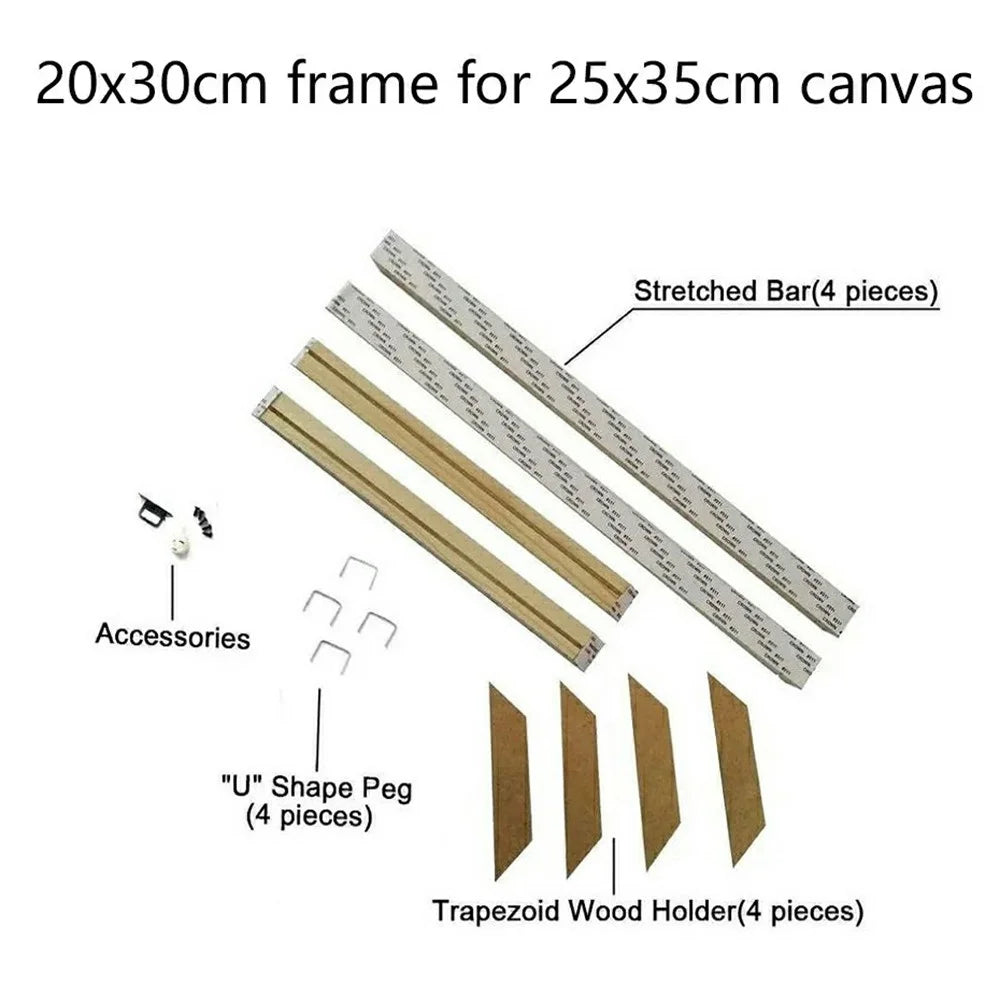 20 x 30cm Wooden Canvas Stretcher Bars Frames Kit DIY Solid Wood Strips Set for Oil Paintings Poster Prints - 4