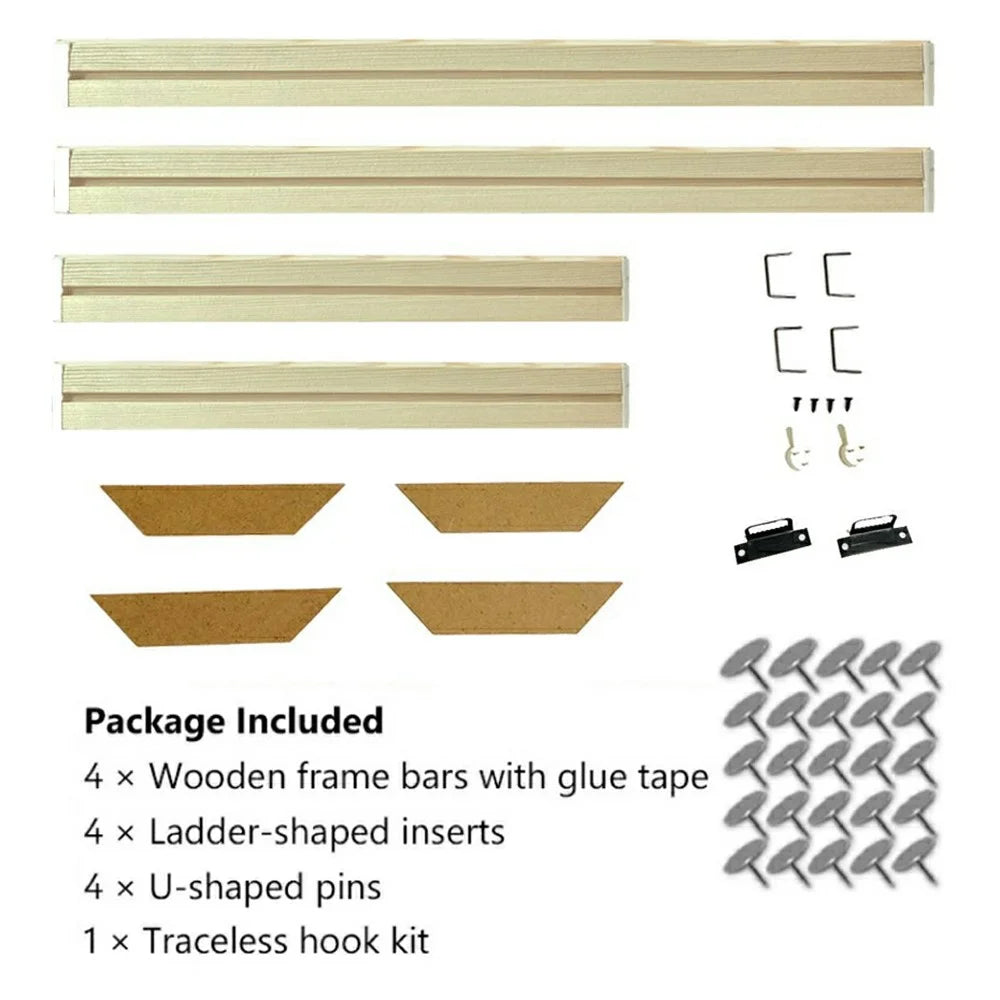 20 x 30cm Wooden Canvas Stretcher Bars Frames Kit DIY Solid Wood Strips Set for Oil Paintings Poster Prints - 7