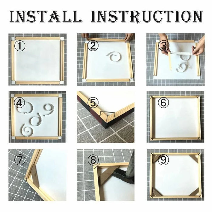 35 x 45cm Wooden Canvas Stretcher Bars Frame Kit DIY Solid Wood Oil Painting Poster Frame - 6