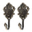 A12 2Pcs Rose Pattern Carved Vintage Drapery Window Curtain Holdbacks Tieback Wall Hooks - Bronze - 1