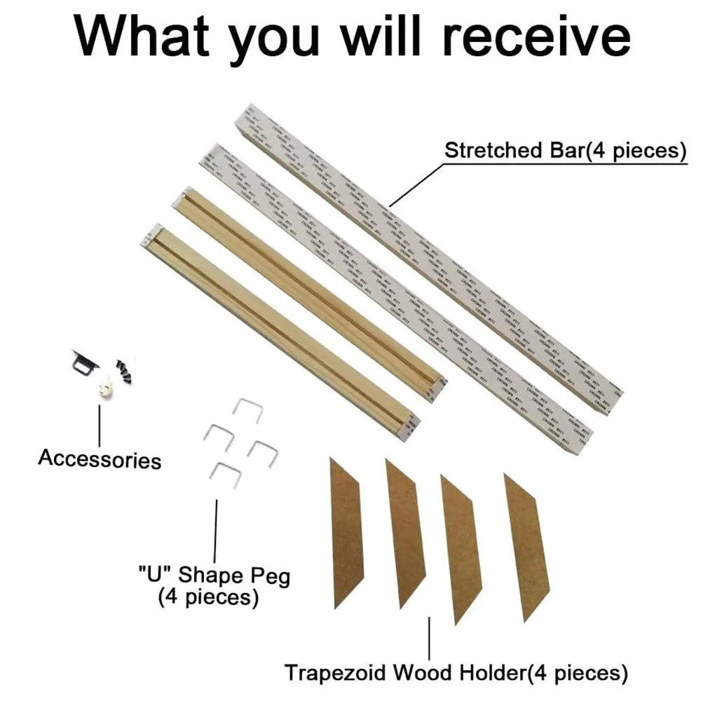 50 x 70cm Wooden Canvas Stretcher Bars Frame Kit DIY Solid Wood Oil Painting Poster Frame - 6