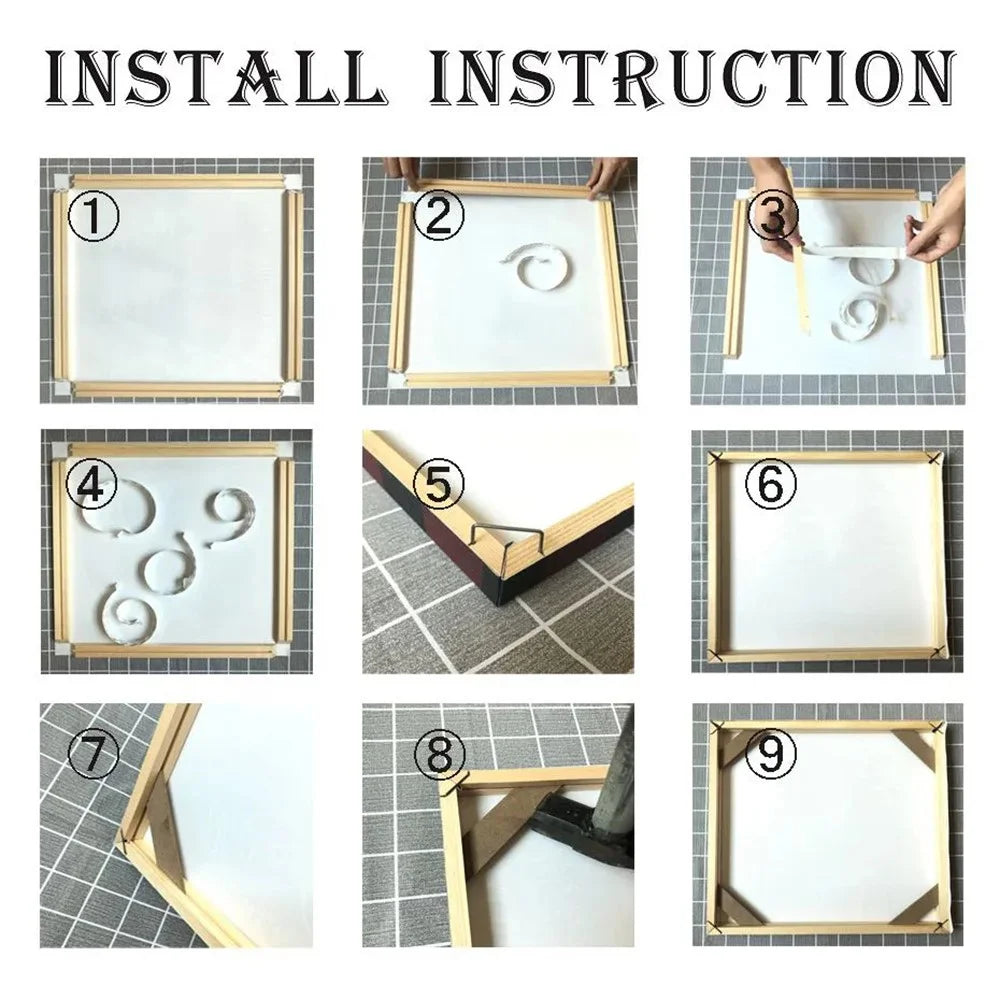 35 x 55cm Wooden Canvas Stretcher Bars Frame Kit DIY Solid Wood Oil Painting Poster Frame - 5