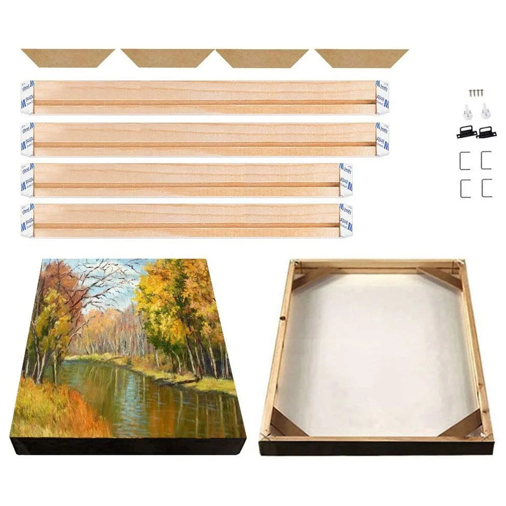 45 x 65cm Wooden Canvas Stretcher Bars Frame Kit DIY Solid Wood Oil Painting Poster Frame - 1