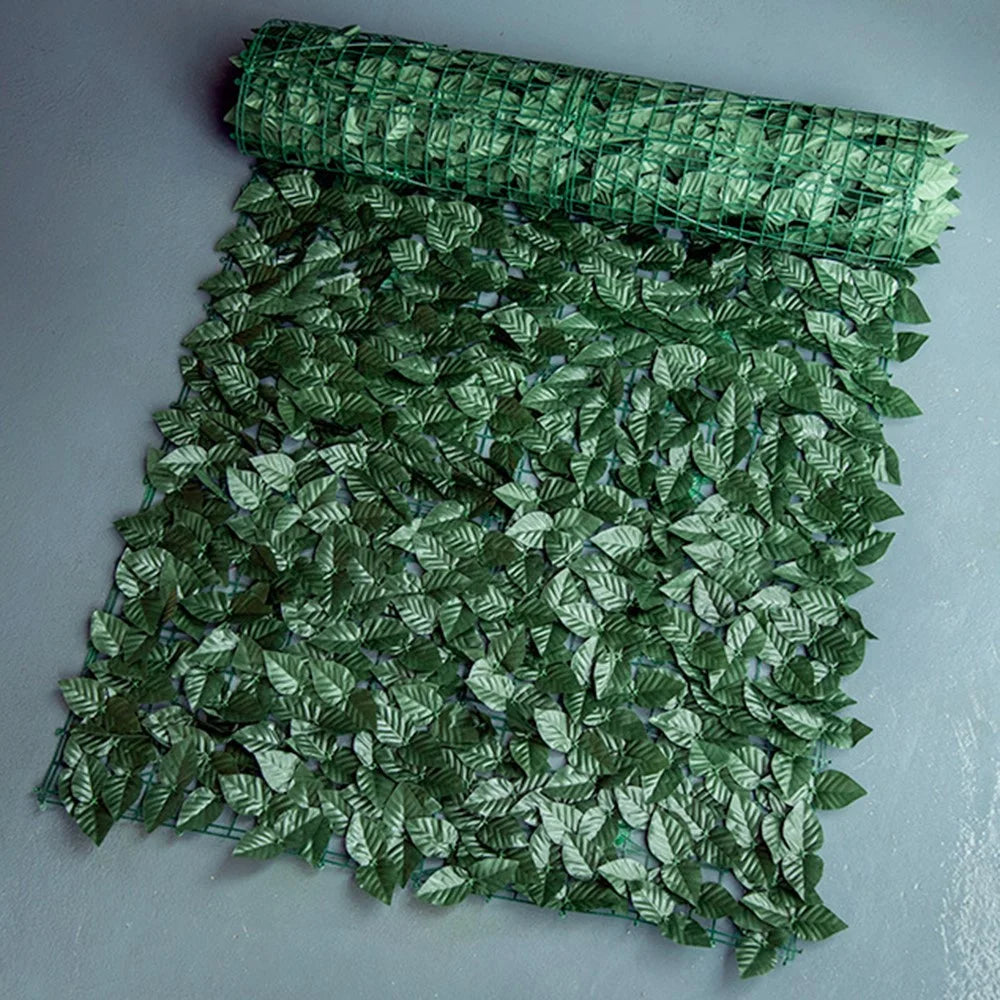 0.5 x 0.5m Dark-Colored Pothos Leaves Artificial Hedge Privacy Screen Garden Yard Faux Leaf Fence Barrier - 1