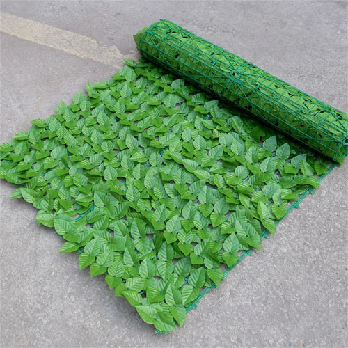 0.5 x 1m Light-Colored Pothos Leaves Artificial Hedge Privacy Screen Faux Leaf Fence Garden Yard Barrier Decor - 1